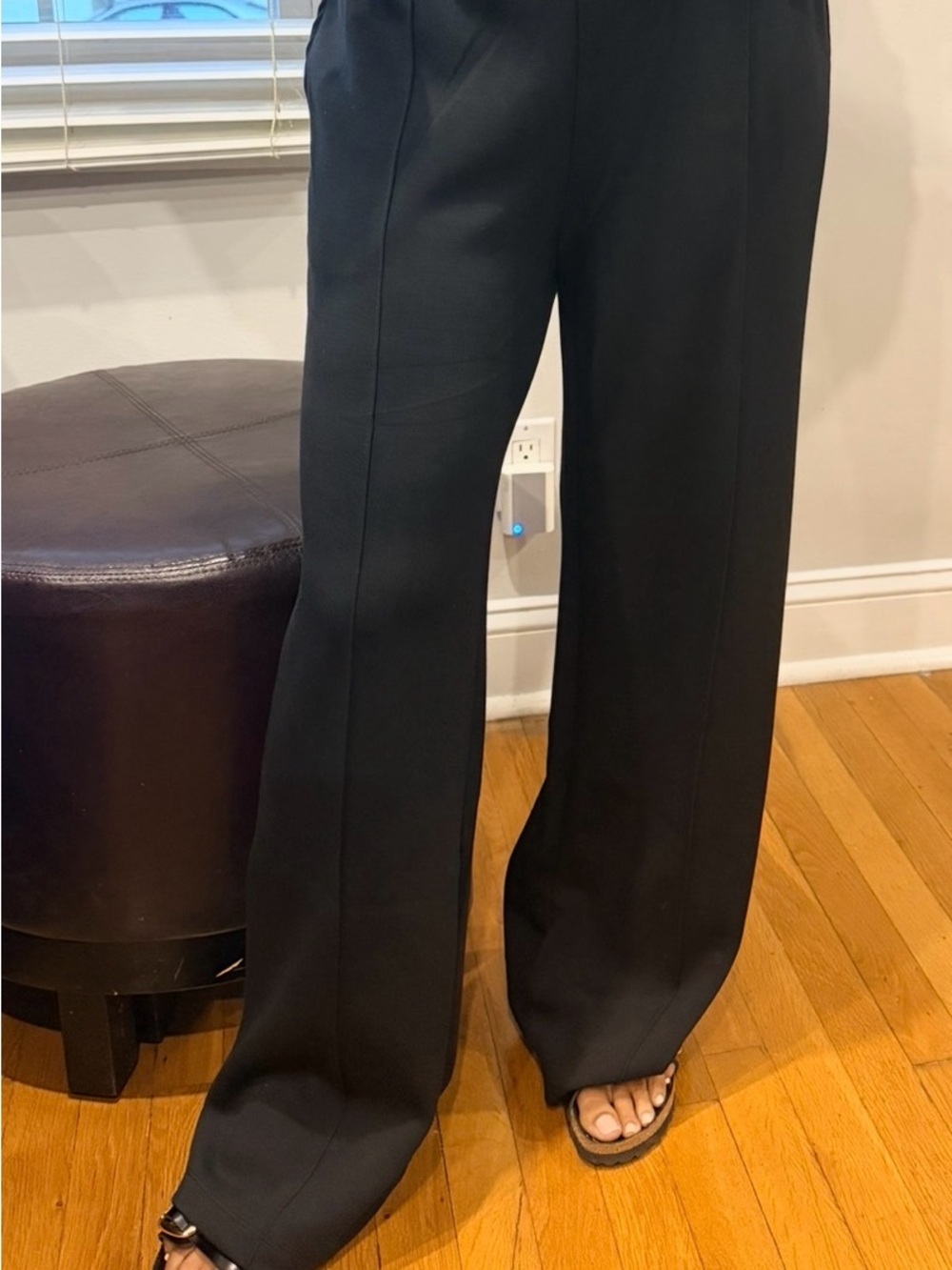 Active USA black wide leg pants with elastic waistband